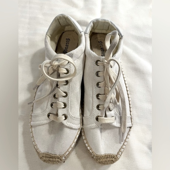 ANTHROPOLOGIE Soludos Canvas Espadrille Sneakers IN WHITE - Picture 3 of 7
